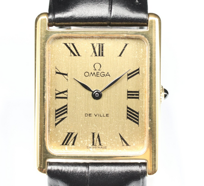*N MINT* Vintage OMEGA  De Ville  Hand Winding Gold ROMAN Dial Tank Women Watch