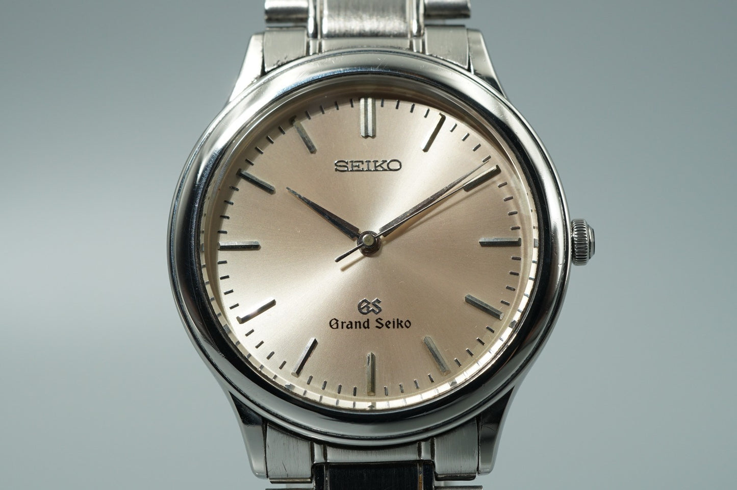 *NEAR MINT* Vintage 1992 SEIKO Grand 9581-7000 Qz Silver Round 33mm Mens Watch