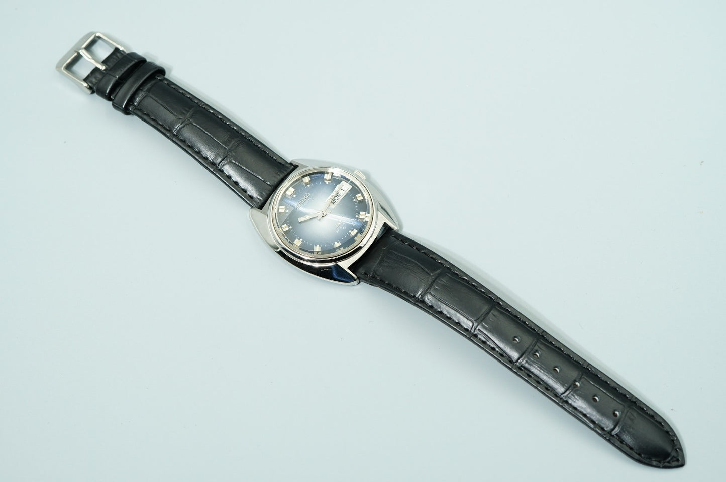 Serviced Vintage SEIKO Lord Matic 5606-7230 Automatic Blue Dial 35mm Mens Watch