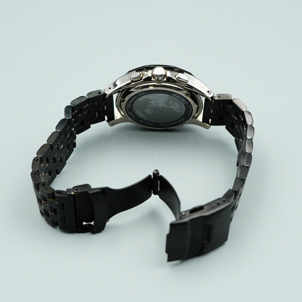 *Exc+5* New Batt SEIKO Brightz 8B53-0AA0 Solar Black Dial Round 40mm Mens Watch