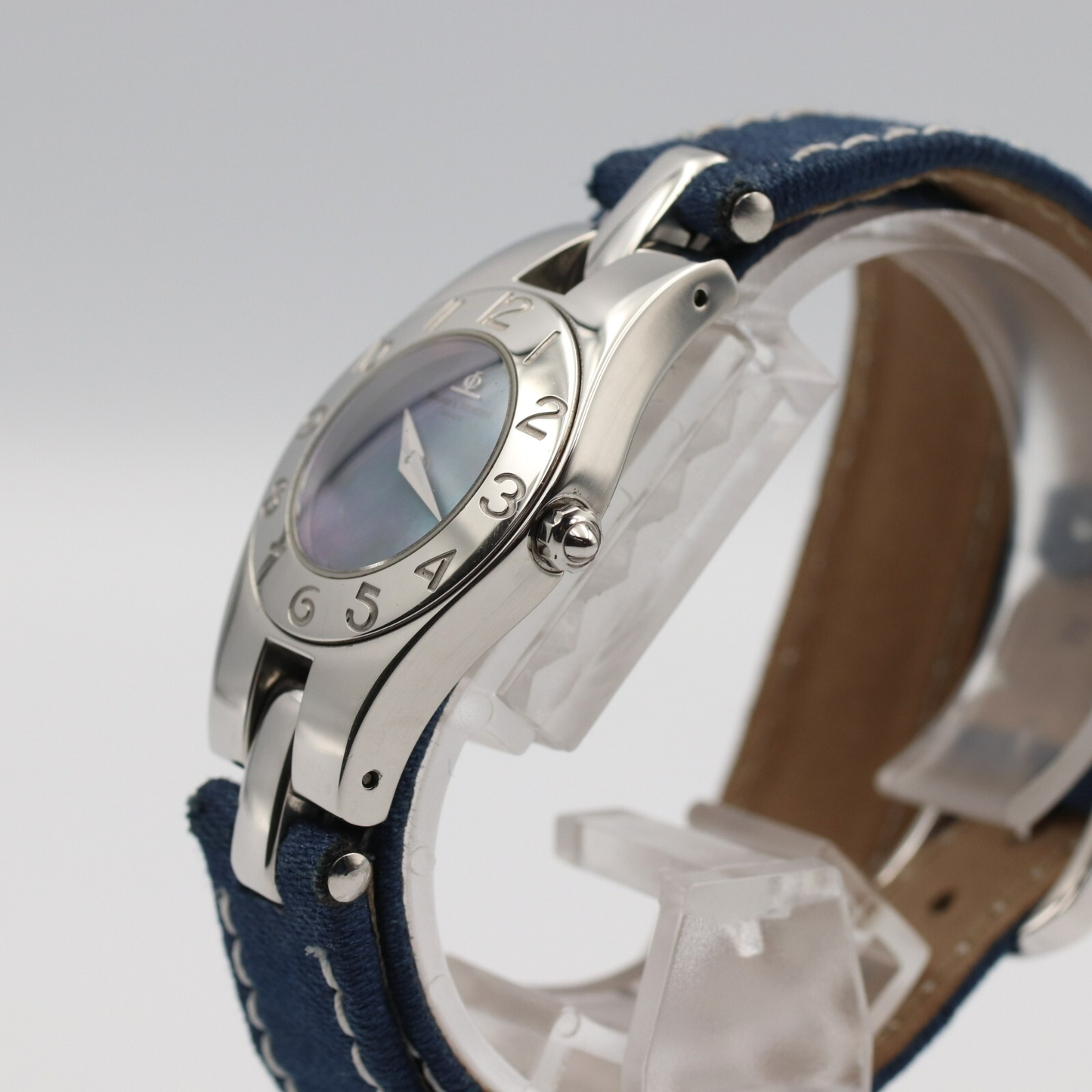 *N MINT* Vintage 1990s BAUME＆MERCIER GENEVE 65305 Qz Navy Round 24mm Women Watch