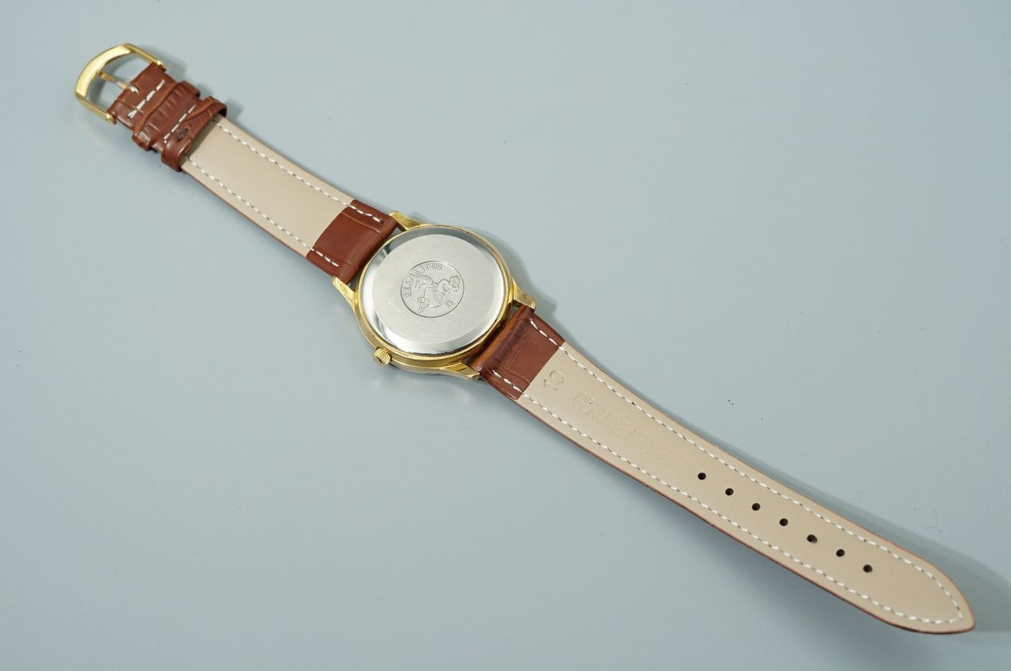 *NEAR MINT* Vintage 1977 OMEGA Seamaster Cal.1342 Qz Gold Round 36mm Mens Watch