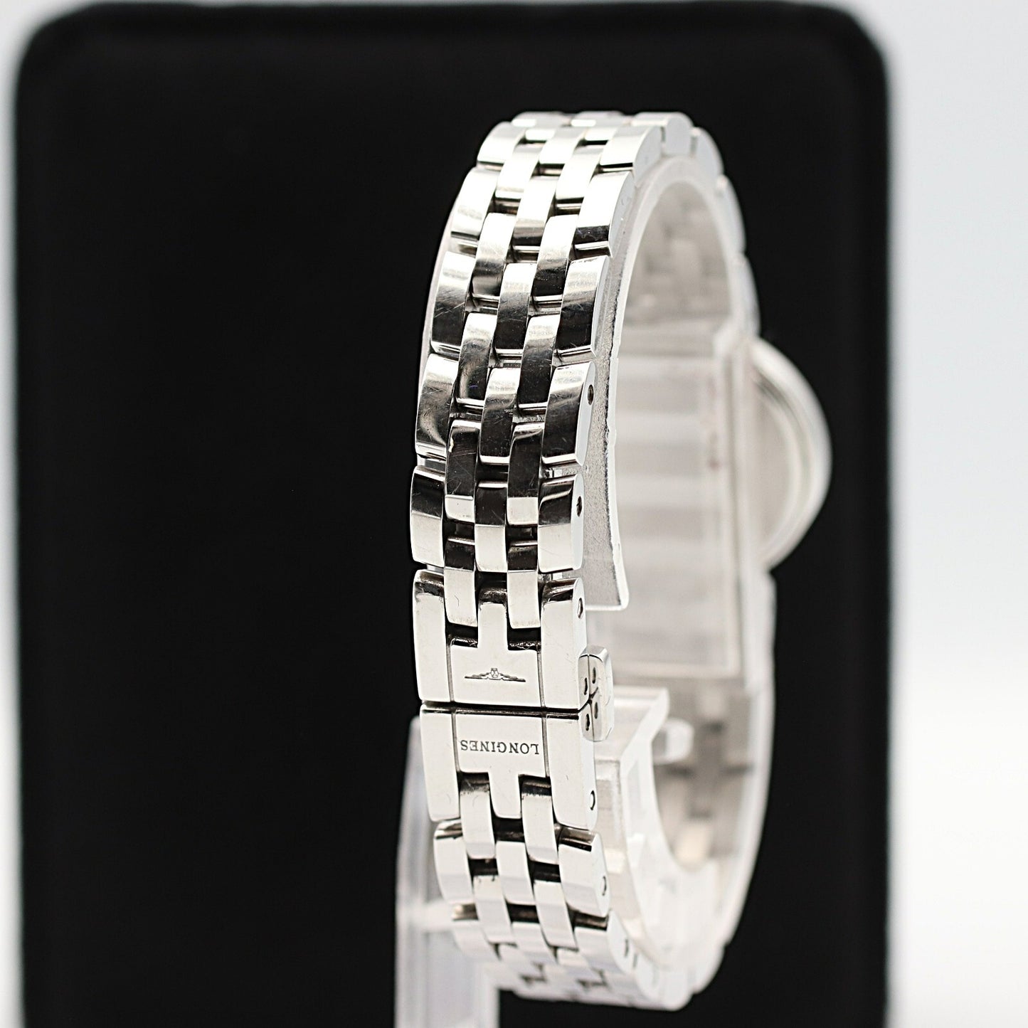 Vintage LONGINES Dolce vita L5.174.0 Quartz Diamond Bezel Black 20mm Women Watch