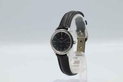 *N MINT* Vintage OMEGA De Ville TOOL 102 Hand Winding Navy Dial 25mm Women Watch