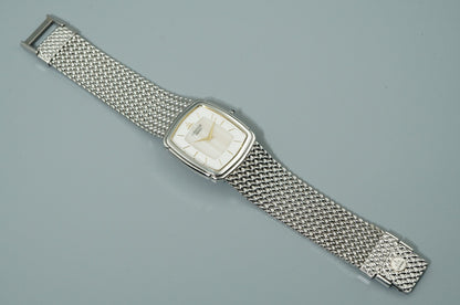 *N MINT* Vintage 1997 SEIKO CREDOR 5A74-3D20 Qz White Rectangle 27mm Women Watch