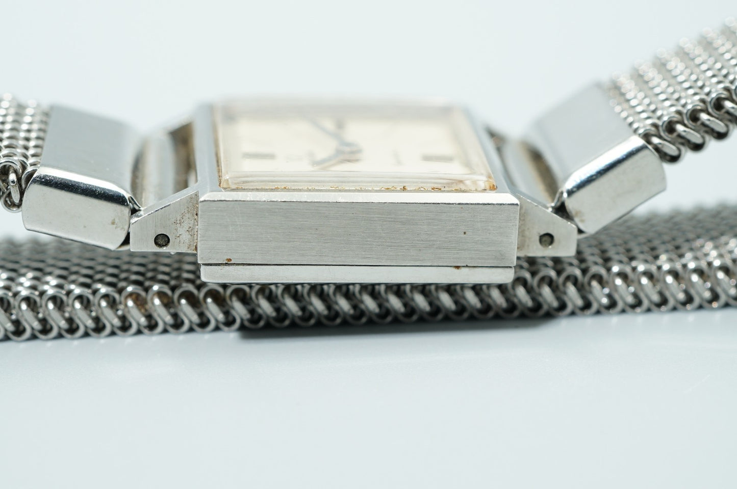 N MINT Vintage 1969 OMEGA Geneve Hand Wind Silver Square 17mm Women Watch
