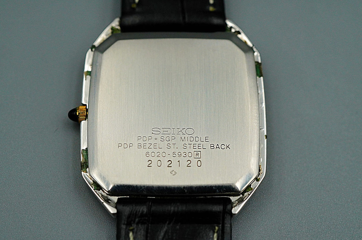 *Exc+4* Vintage 1972 SEIKO DOLCE 6020-5930 Quartz Black Square 29mm Mens Watch