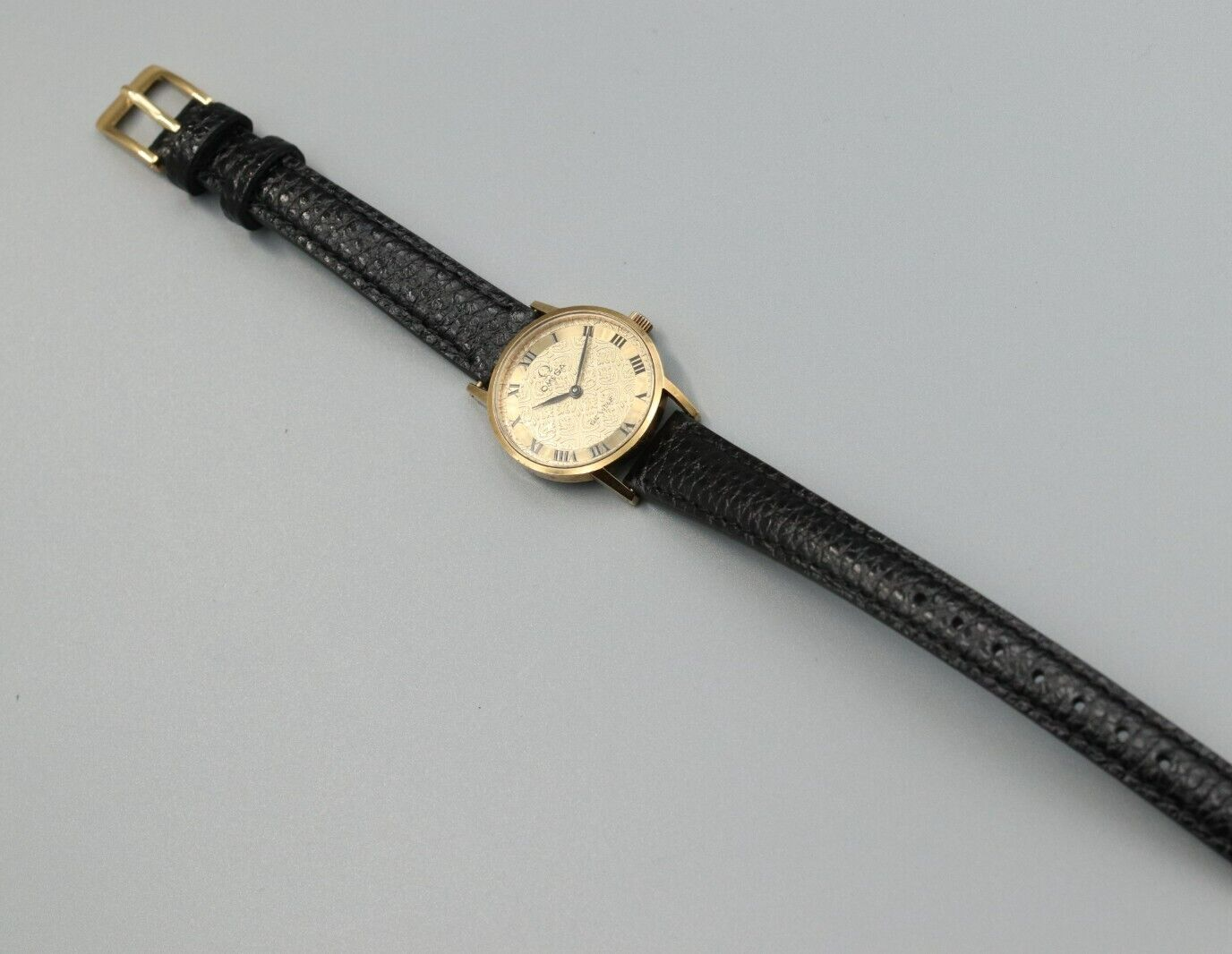 *Exc+5* Vintage OMEGA De Ville Cal.625 Hand Winding Gold Dial Round Women Watch