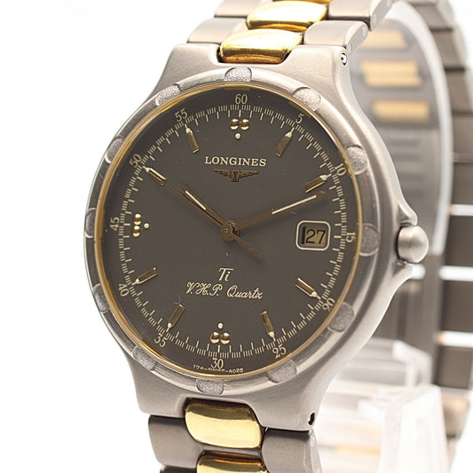 MINT Vintage1986 LONGINES Conquest Ti V.H.P. L174.4 4026 Qz Gray 36mm Mens Watch