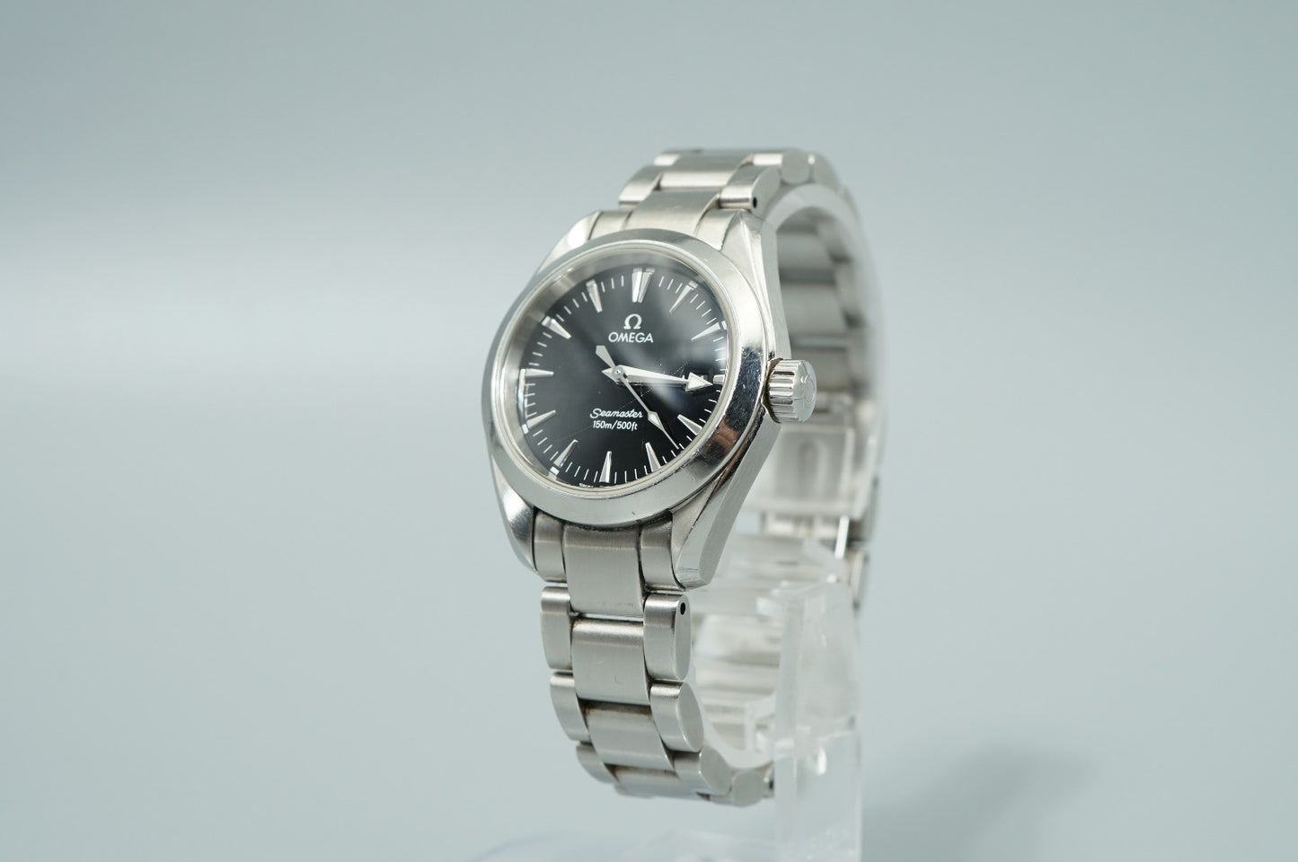 Exc+5 Vintage 1998 OMEGA Seamaster Aqua Terra Cal.1424 Qz Black 29mm Women Watch
