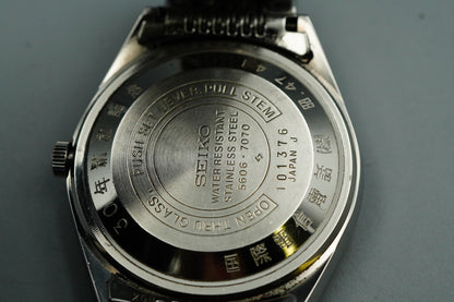 Exc+5 1970s SEIKO LORD MATIC 5606-7070 Automatic Silver Round 36mm Mens Watch