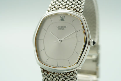 *N MINT* Vintage 1975 SEIKO CREDOR 5931-5231 Qz Silver Hexagon 30mm Mens Watch