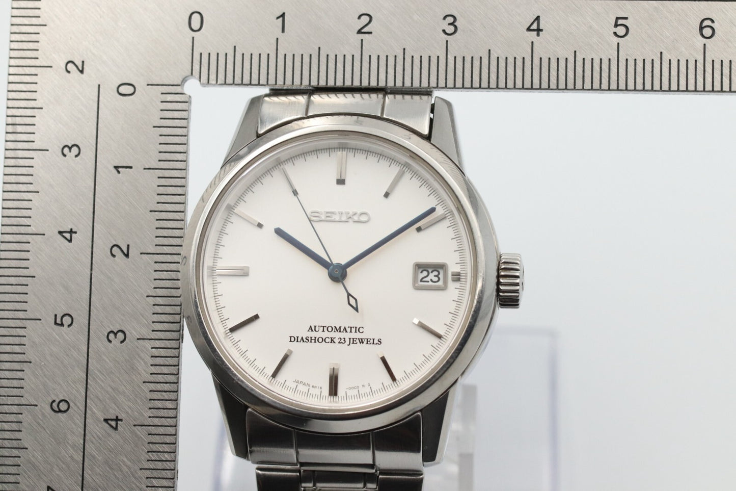 *NEAR MINT* SEIKO Diashock 6R15-00B0 Automatic White Dial Day Mens Watch JAPAN