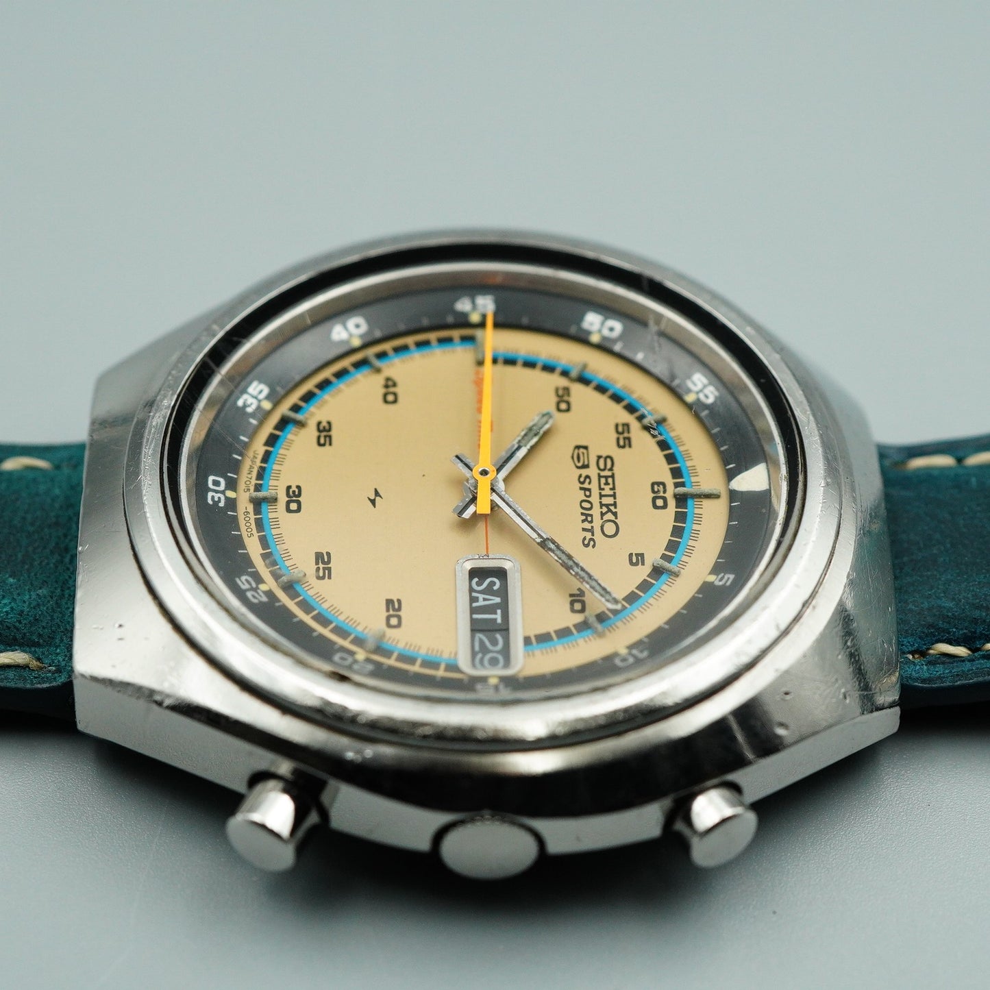 *Exc+5* Vintage 1972 SEIKO 5SPORTS 7015-6000 AT Gold  Round 42mm Mens Watch