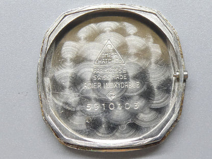 Exc+5 Vintage 1977 OMEGA De Ville Cal.1365 Qz Silver Dodecagon 24mm Women Watch