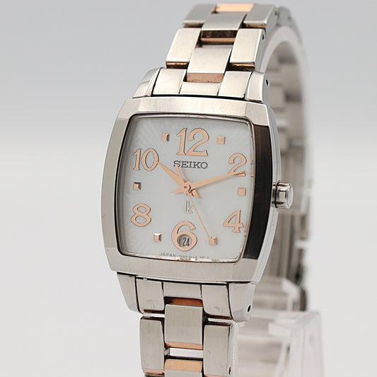 *MINT* SEIKO LK 7S26-03S0 Quartz White Dial Square 24mm Women Ladies Watch