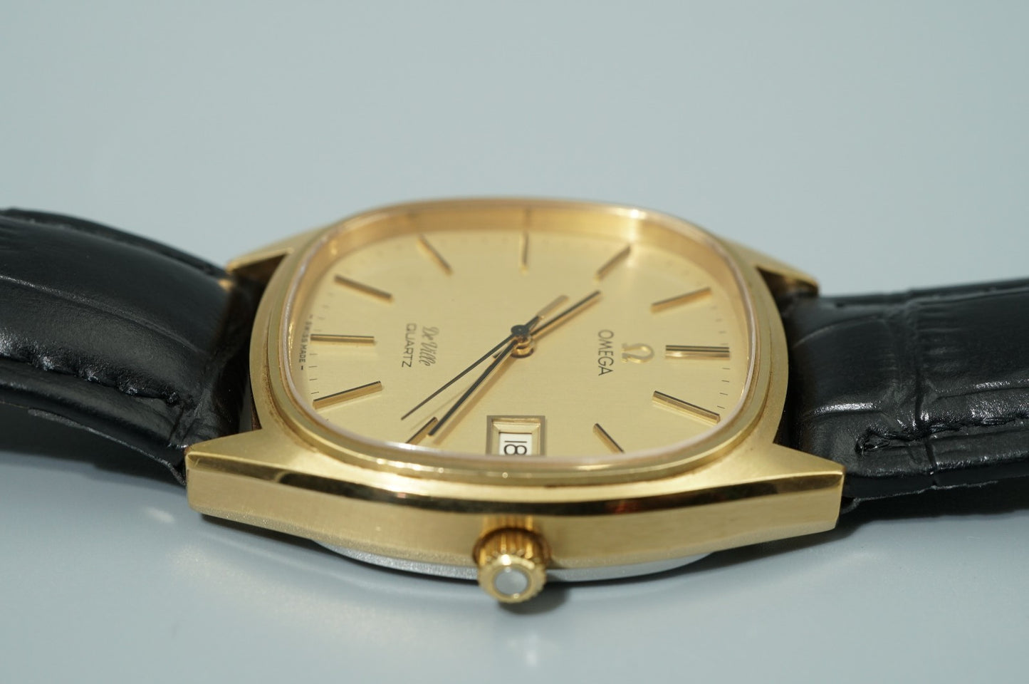 *NEAR MINT* Vintage 1978 OMEGA De Ville Cal.1342 Qz Gold Square 34mm Mens Watch