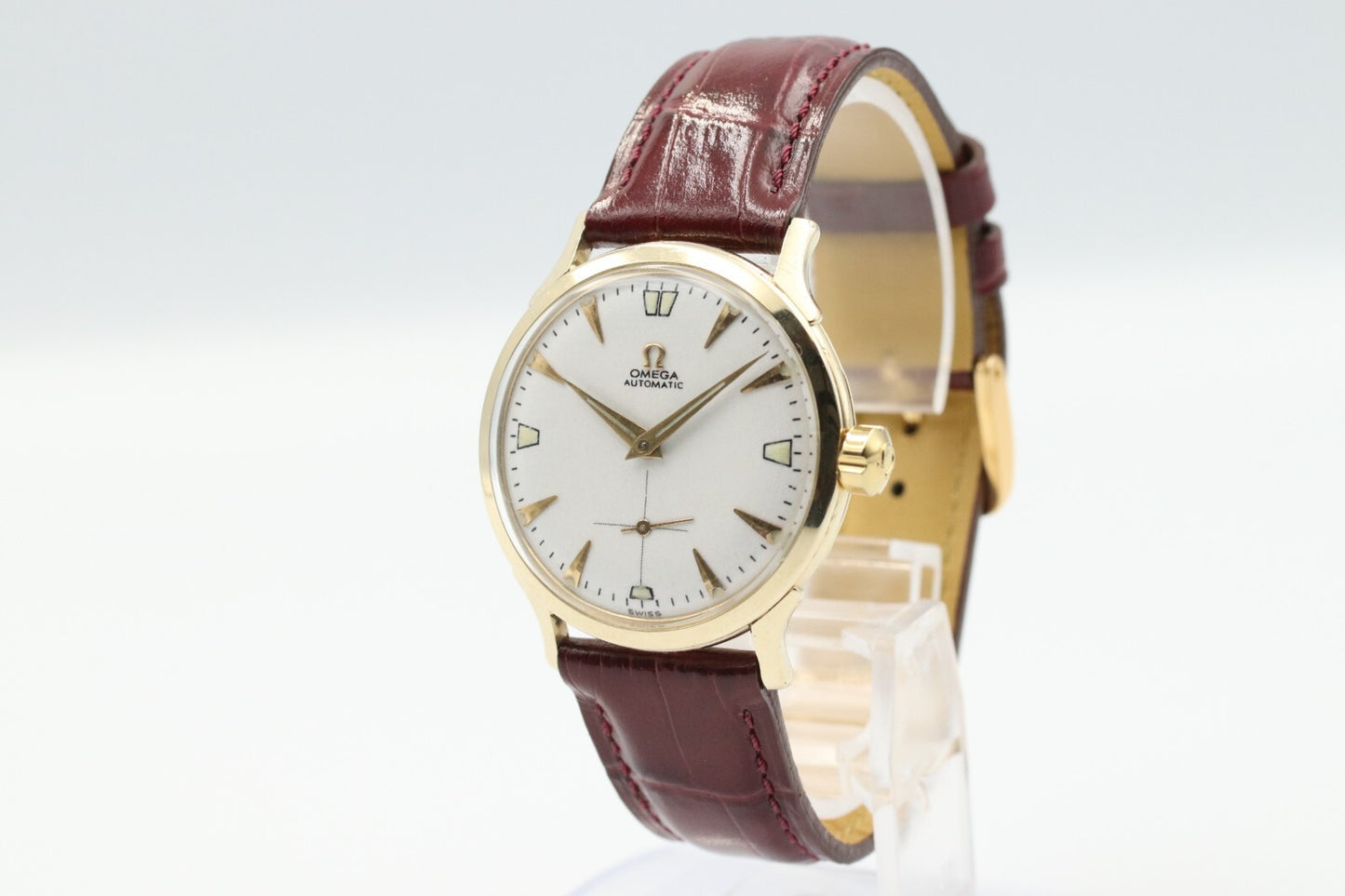 Serviced! OMEGA Cal.344 Automatic 14k Small Second White Dial 33mm Mens Watch