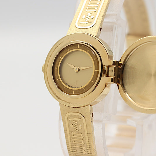 *N MINT* SEIKO Golden Nefertiti 1E20-0A20 Quartz Gold Dial 18mm Women Watch