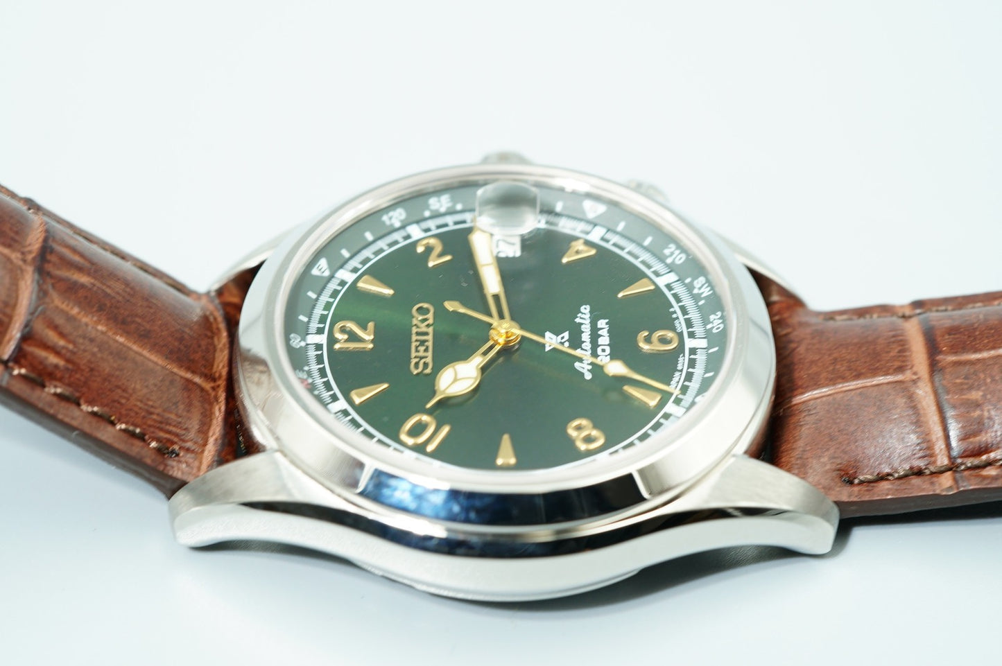 *TOP MINT* SEIKO 6R35-00E0 7771-5011 AT Green Dial Round 39mm Mens Watch