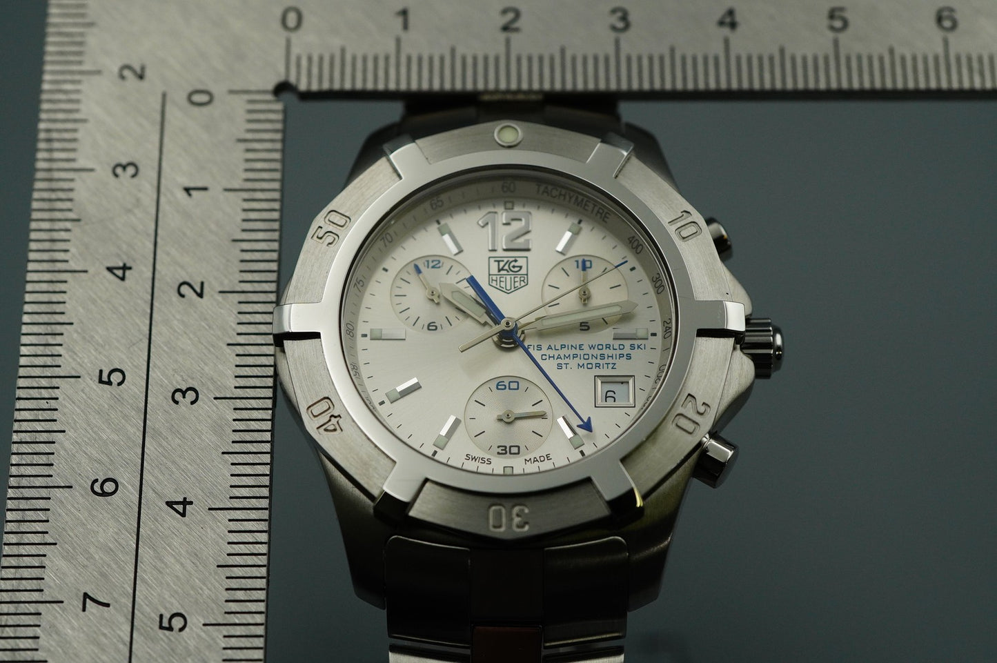 *TOP MINT* Vintage TAG HEUER  CN111C Quartz Silver Dial Round 40 mm Mens Watch