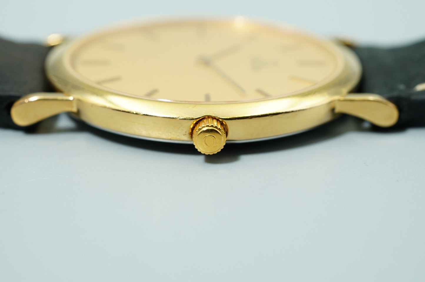 *Exc+5* Vintage OMEGA De Ville Ref.195.0075.2 Qz Gold Round 32mm Mens Watch