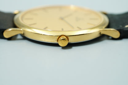 *Exc+5* Vintage OMEGA De Ville Ref.195.0075.2 Qz Gold Round 32mm Mens Watch
