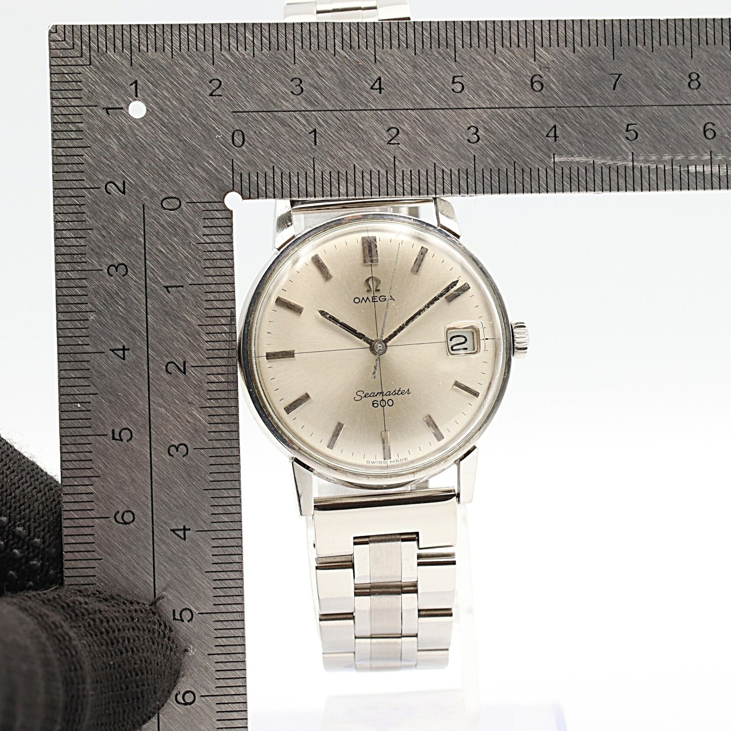 Vintage 1966 OMEGA Seamaster 600 Cal.611 Manual Silver CrossLine 34mm Mens Watch