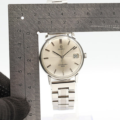 Vintage 1966 OMEGA Seamaster 600 Cal.611 Manual Silver CrossLine 34mm Mens Watch