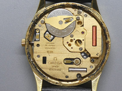 N MINT Vintage 1983 OMEGA De Ville Cal.1336 Ref.191.0096 Qz Gold 32mm Mens Watch