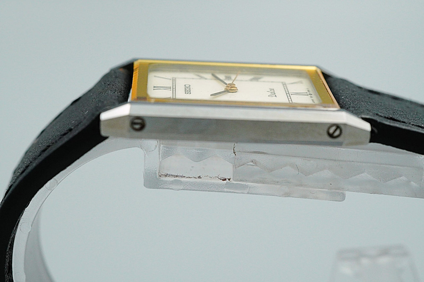 *NEAR MINT* Vintage SEIKO DOLCE 7321-6170 Quartz White Rectangle 24mm Mens Watch