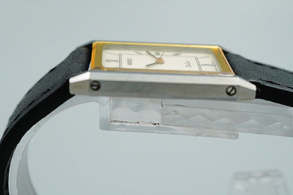 *NEAR MINT* Vintage SEIKO DOLCE 7321-6170 Quartz White Rectangle 24mm Mens Watch