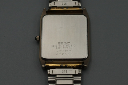 *NEAR MINT* Vintage SEIKO Dolce 9521-5170 Quartz Gold Dial Square  Mens Watch