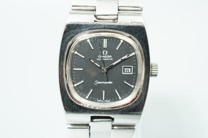N MINT Vintage 1974 OMEGA Seamaster Cal.684 Automa Black Square 27mm Women Watch