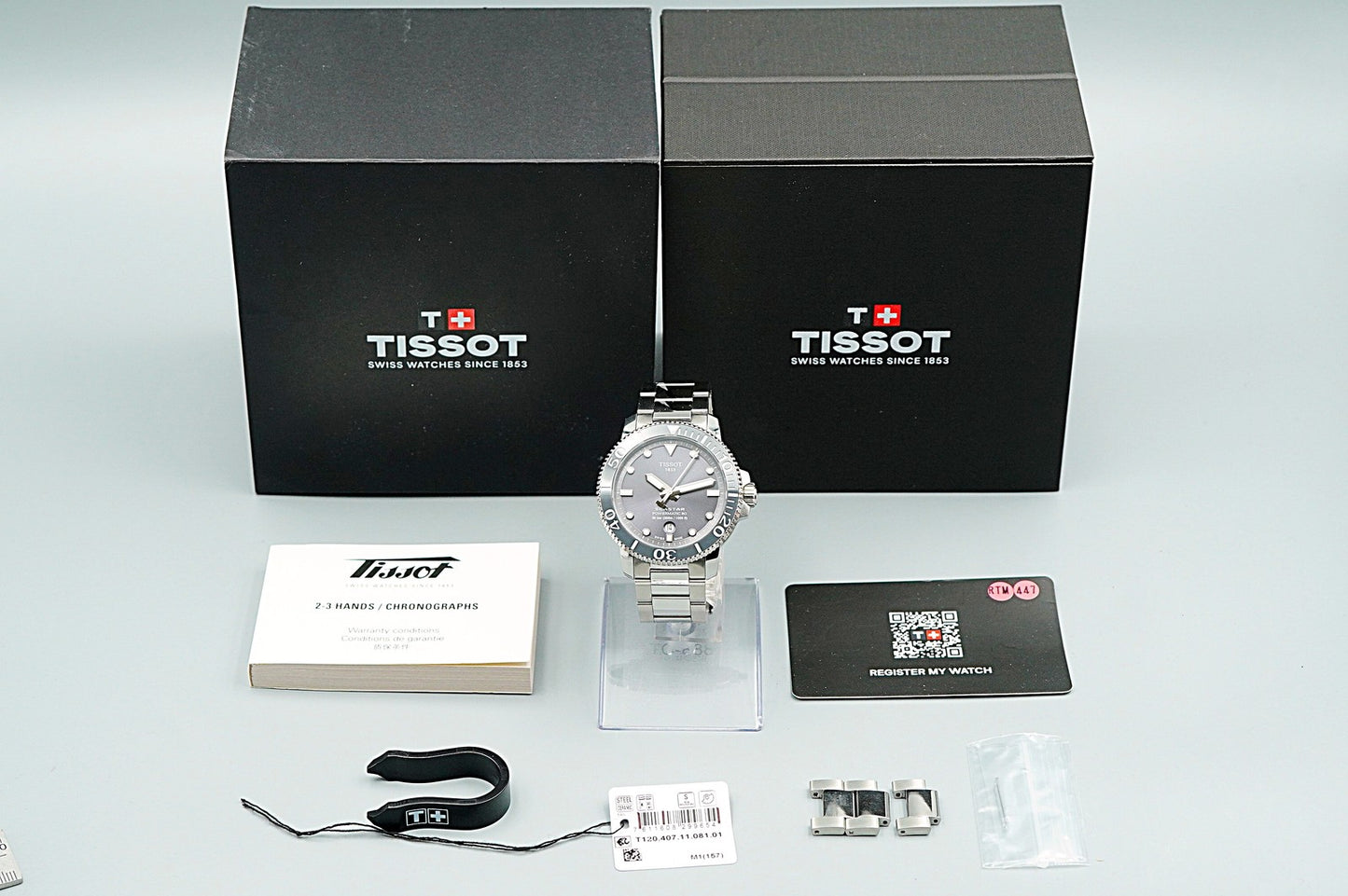 *TOP MINT* TISSOT Seastar Powermatic 80 T120407A Automatic Gray 43mm Mens Watch