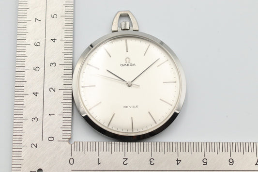 *MINT* Vintage 1970s OMEGA Pocket watch Cal.1035 Hand Winding White 43mm Mens