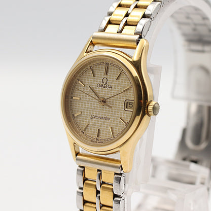 *NEAR MINT* Vintage 1984 OMEGA Seamaster Qz Gold Round 23mm Women,Ladies Watch