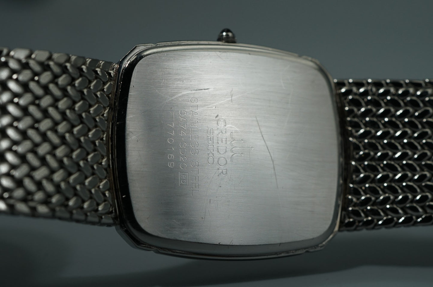 *N MINT* Vintage 1997 SEIKO CREDOR 5A74-3D20 Qz White Rectangle 27mm Women Watch