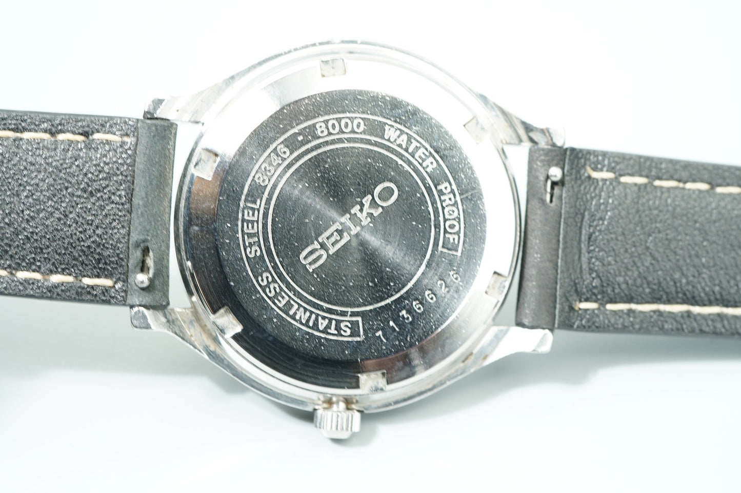 N MINT Vintage 1967 SEIKO BUSINESS-A 8346-8000 Hand Wind Silver  36mm Mens Watch