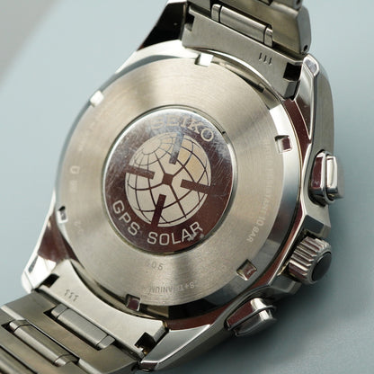 *N MINT* Box & Paper SEIKO ASTRON 8X53-0AB0 Solar Black Round 45 mm Mens Watch