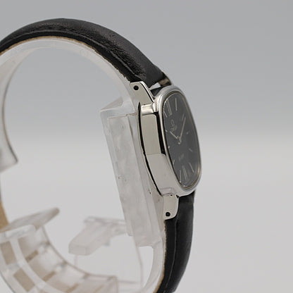 *NEAR MINT* Vintage 1980s OMEGA De Ville Hand Wind Black Square 22mm Women Watch