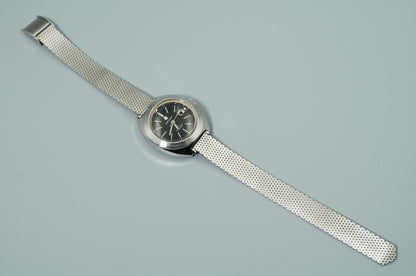 *NEAR MINT* Vintage CITIZEN Date Star GN-3-S Qz Black Round 27mm Women Watch