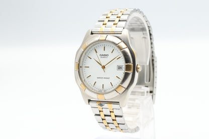 *Exc+5* Vintage CASIO MTP MTP-1061 Quartz White Dial Round 36mm Mens Watch