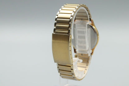 *MINT* Vintage SEIKO Dolce 8J41-6100 Quartz Gold Dial Round Mens Watch JAPAN