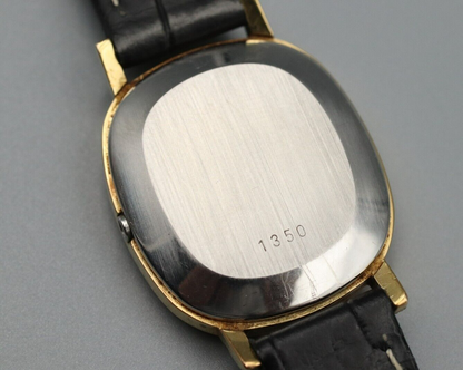 *Exc+4* Vintage OMEGA De Ville Cal.1350 Quartz Gold Dial Oval Women Watch JAPAN