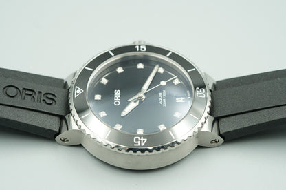 ORIS Aquis Date Diamonds 01 733 7731 4194 Automatic Black 37mm Women Watch