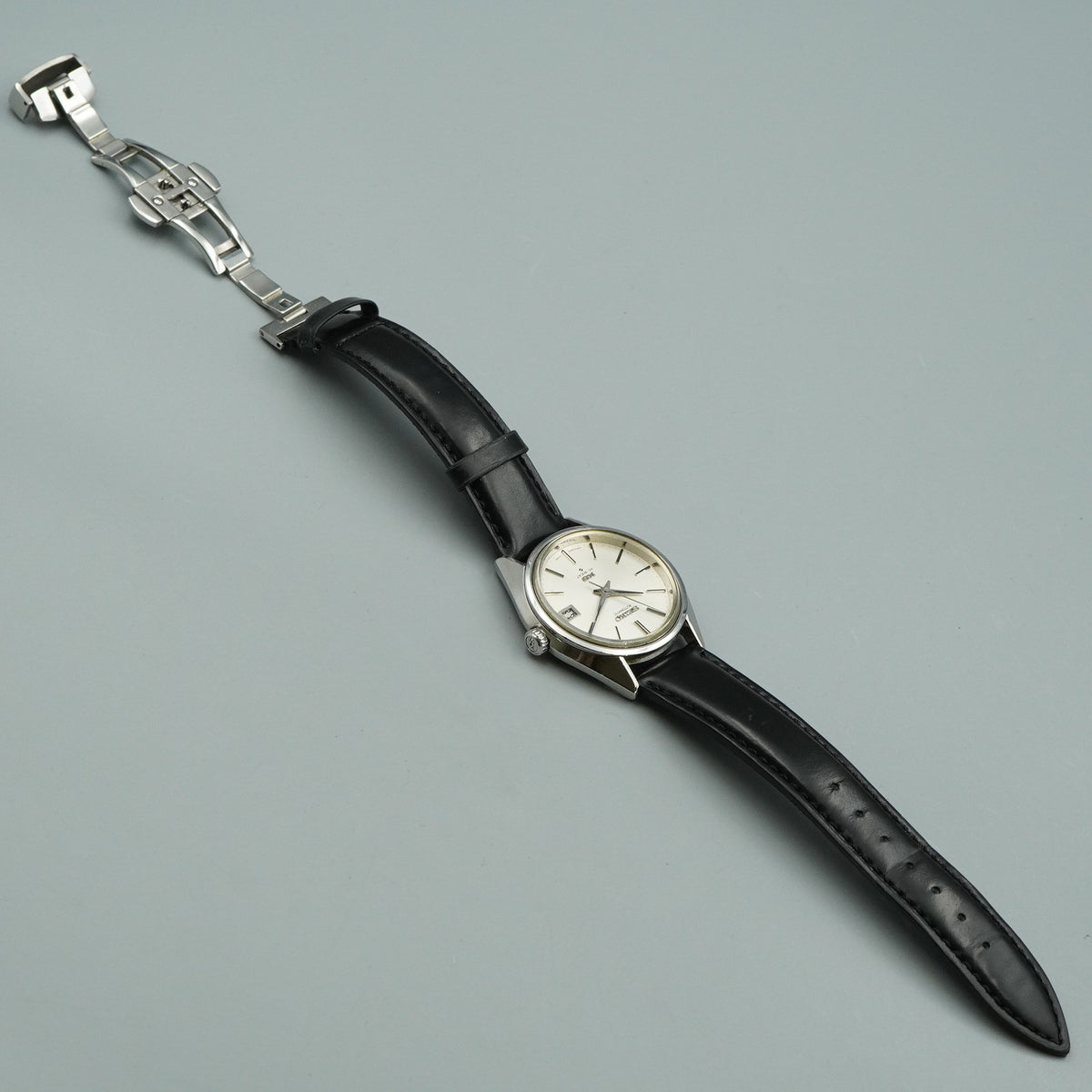 N MINT Vintage SEIKO Hi-Beat 5625-7113 Automatic Silver Round 36mm Mens Watch