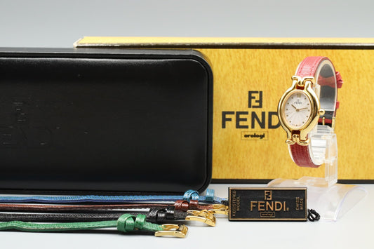 5 Collors [NEAR MINT in Box] FENDI 640L Change Belt Quartz Ladies Watch JAPAN