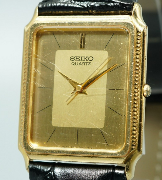 *Exc+5* Vintage 1994 SEIKO  5040 Quartz Gold Square 26mm Women,Ladies Watch