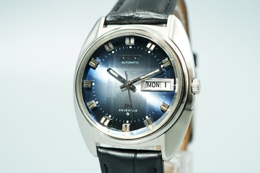 Serviced Vintage SEIKO Lord Matic 5606-7230 Automatic Blue Dial 35mm Mens Watch